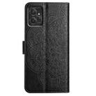 For Motorola Moto G Power 5G Flower Embossed Leather Phone Case(Black) - 3