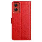 For Motorola Moto G Stylus 5G 2024 Flower Embossed Leather Phone Case(Red) - 3