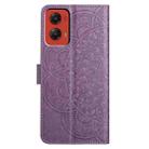 For Motorola Moto G Stylus 5G 2024 Flower Embossed Leather Phone Case(Purple) - 3