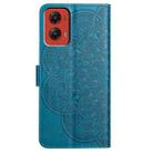 For Motorola Moto G Stylus 5G 2024 Flower Embossed Leather Phone Case(Blue) - 3