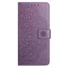For Motorola Moto G55 Flower Embossed Leather Phone Case(Purple) - 3