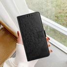 For Motorola Moto G55 Flower Embossed Leather Phone Case(Black) - 2