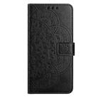 For Motorola Moto G55 Flower Embossed Leather Phone Case(Black) - 3