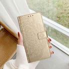 For Motorola Moto G35 Flower Embossed Leather Phone Case(Gold) - 2