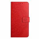 For Motorola Moto G75 5G Flower Embossed Leather Phone Case(Red) - 3