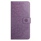 For Motorola Moto G75 5G Flower Embossed Leather Phone Case(Purple) - 3