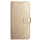 For Motorola Moto G75 5G Flower Embossed Leather Phone Case(Gold) - 3