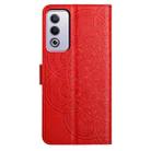 For OPPO A3 Pro 5G Flower Embossed Leather Phone Case(Red) - 3