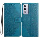 For OPPO A3 Pro 5G Flower Embossed Leather Phone Case(Blue) - 1