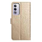 For OPPO A3 Pro 5G Flower Embossed Leather Phone Case(Gold) - 3