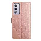 For OPPO A3 Pro 5G Flower Embossed Leather Phone Case(Rose Gold) - 3