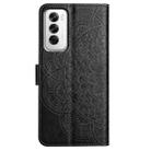 For OPPO Reno12 Global Flower Embossed Leather Phone Case(Black) - 3