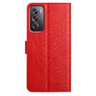 For OPPO Reno12 Pro Global Flower Embossed Leather Phone Case(Red) - 3