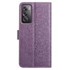 For OPPO Reno12 Pro Global Flower Embossed Leather Phone Case(Purple) - 3