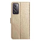 For OPPO Reno12 Pro Global Flower Embossed Leather Phone Case(Gold) - 3