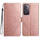 For OPPO Reno12 Pro Global Flower Embossed Leather Phone Case(Rose Gold) - 1