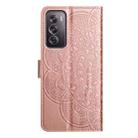 For OPPO Reno12 Pro Global Flower Embossed Leather Phone Case(Rose Gold) - 3