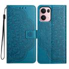 For OPPO Reno13 Pro Global Flower Embossed Leather Phone Case(Blue) - 1