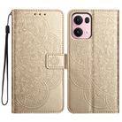For OPPO Reno13 Pro Global Flower Embossed Leather Phone Case(Gold) - 1
