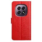 For OPPO A5 5G Global Flower Embossed Leather Phone Case(Red) - 3