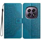 For OPPO A5 5G Global Flower Embossed Leather Phone Case(Blue) - 1