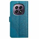 For OPPO A5 5G Global Flower Embossed Leather Phone Case(Blue) - 3