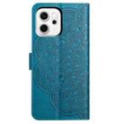 For OPPO Reno14 Global Flower Embossed Leather Phone Case(Blue) - 3