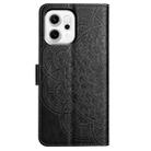 For OPPO Reno14 Global Flower Embossed Leather Phone Case(Black) - 3