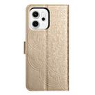 For OPPO Reno14 Pro Global Flower Embossed Leather Phone Case(Gold) - 3