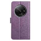 For Redmi A3 Flower Embossed Leather Phone Case(Purple) - 3