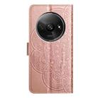 For Redmi A3 Flower Embossed Leather Phone Case(Rose Gold) - 3