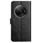 For Redmi A3 Flower Embossed Leather Phone Case(Black) - 3