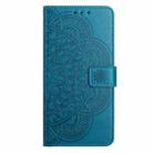 For Redmi Note 14 Pro 5G Flower Embossed Leather Phone Case(Blue) - 3