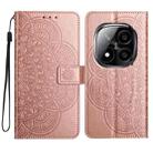 For Redmi Note 14 Pro+ 5G Flower Embossed Leather Phone Case(Rose Gold) - 1