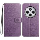For Redmi A4 5G Flower Embossed Leather Phone Case(Purple) - 1