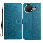 For Redmi K80 Pro / K80 Flower Embossed Leather Phone Case(Blue) - 1