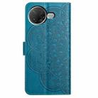 For Redmi K80 Pro / K80 Flower Embossed Leather Phone Case(Blue) - 3