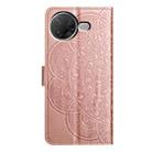 For Redmi K80 Pro / K80 Flower Embossed Leather Phone Case(Rose Gold) - 3