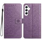 For Samsung Galaxy A16 5G Flower Embossed Leather Phone Case(Purple) - 1