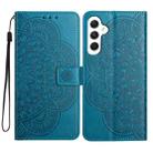 For Samsung Galaxy A16 5G Flower Embossed Leather Phone Case(Blue) - 1
