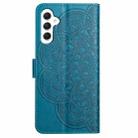 For Samsung Galaxy A16 5G Flower Embossed Leather Phone Case(Blue) - 3