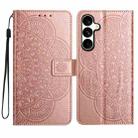 For Samsung Galaxy A36 5G Flower Embossed Leather Phone Case(Rose Gold) - 1