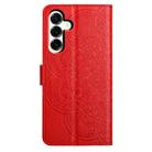 For Samsung Galaxy A17 5G Flower Embossed Leather Phone Case(Red) - 3