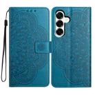 For Samsung Galaxy A17 5G Flower Embossed Leather Phone Case(Blue) - 1
