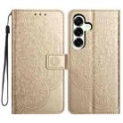 For Samsung Galaxy A17 5G Flower Embossed Leather Phone Case(Gold) - 1