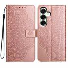 For Samsung Galaxy A17 5G Flower Embossed Leather Phone Case(Rose Gold) - 1