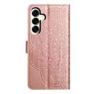 For Samsung Galaxy A17 5G Flower Embossed Leather Phone Case(Rose Gold) - 3