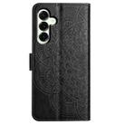 For Samsung Galaxy A17 5G Flower Embossed Leather Phone Case(Black) - 3