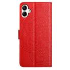 For Samsung Galaxy A07 5G Flower Embossed Leather Phone Case(Red) - 3