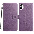 For Samsung Galaxy A07 5G Flower Embossed Leather Phone Case(Purple) - 1